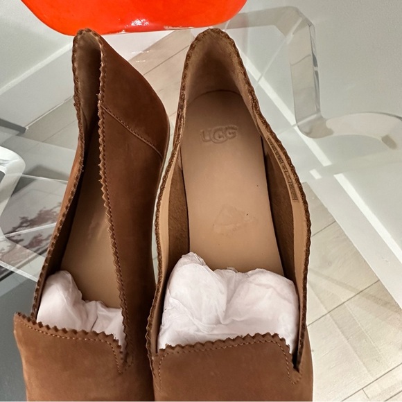 Ugg Vista Moccasin Ballet Flat Camel Suede Slip On Shoes SZ 12 Casual Comfy NWOT - Picture 3 of 8